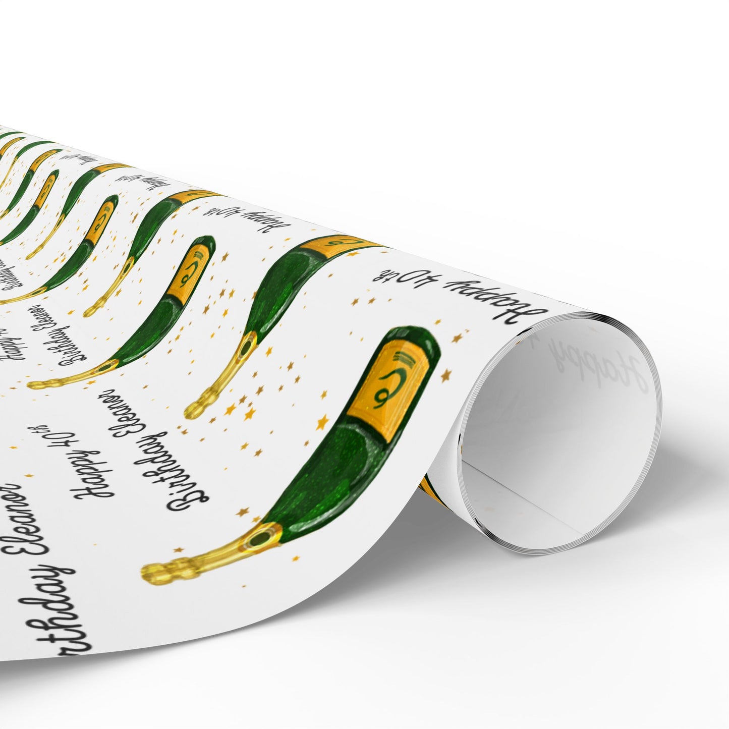Personalized Champagne Birthday (21st, 30th, 40th, 50th, 60th any number) Wrapping Paper - Custom Name Gift Wrap