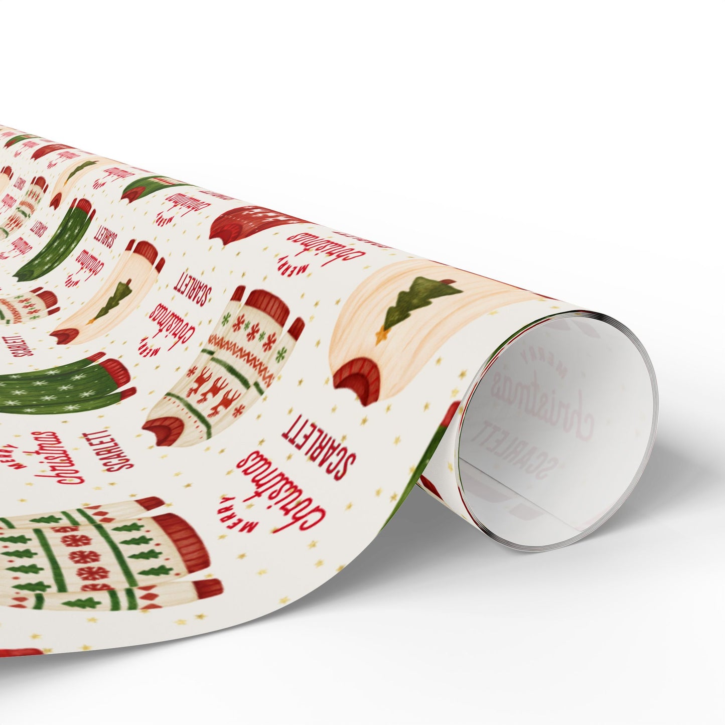 Personalized Ugly Sweater Christmas Wrapping Paper - Custom Name Gift Wrap
