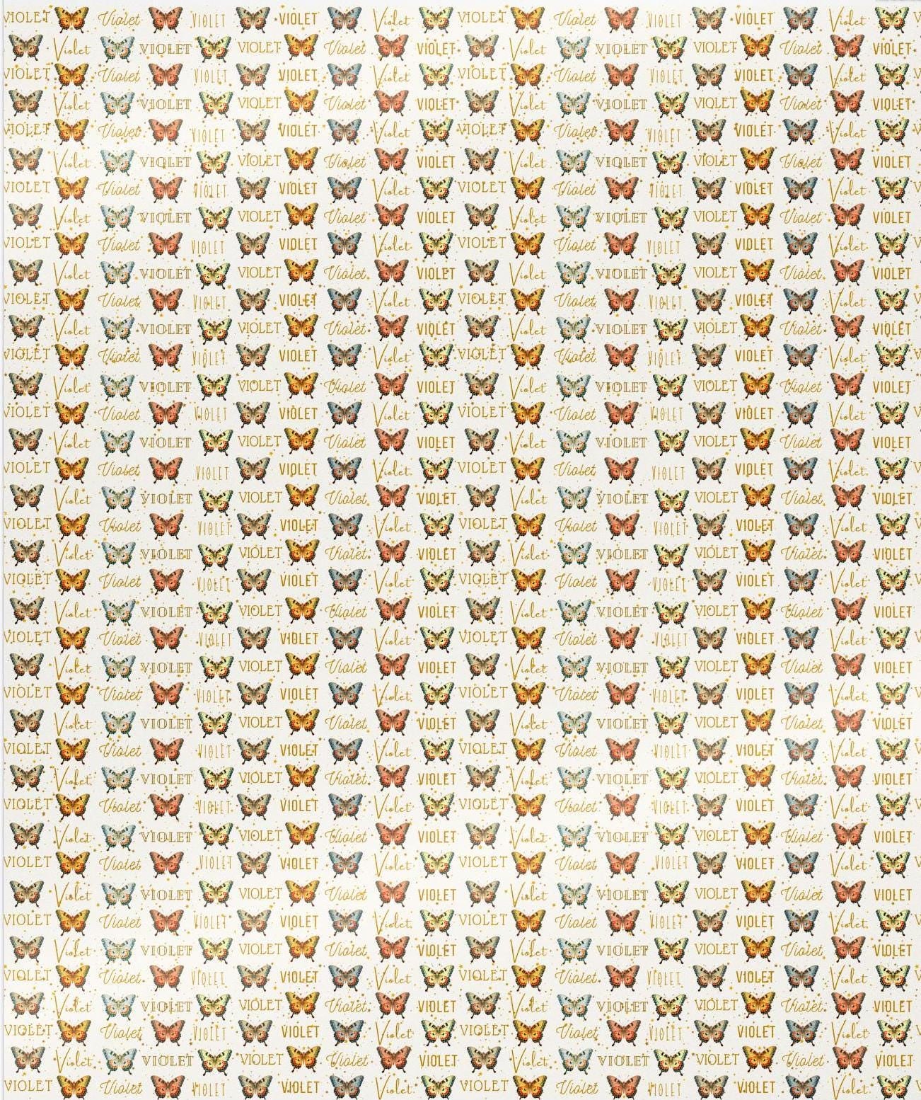 Personalized Butterfly & Name Wrapping Paper - Custom Name Gift Wrap