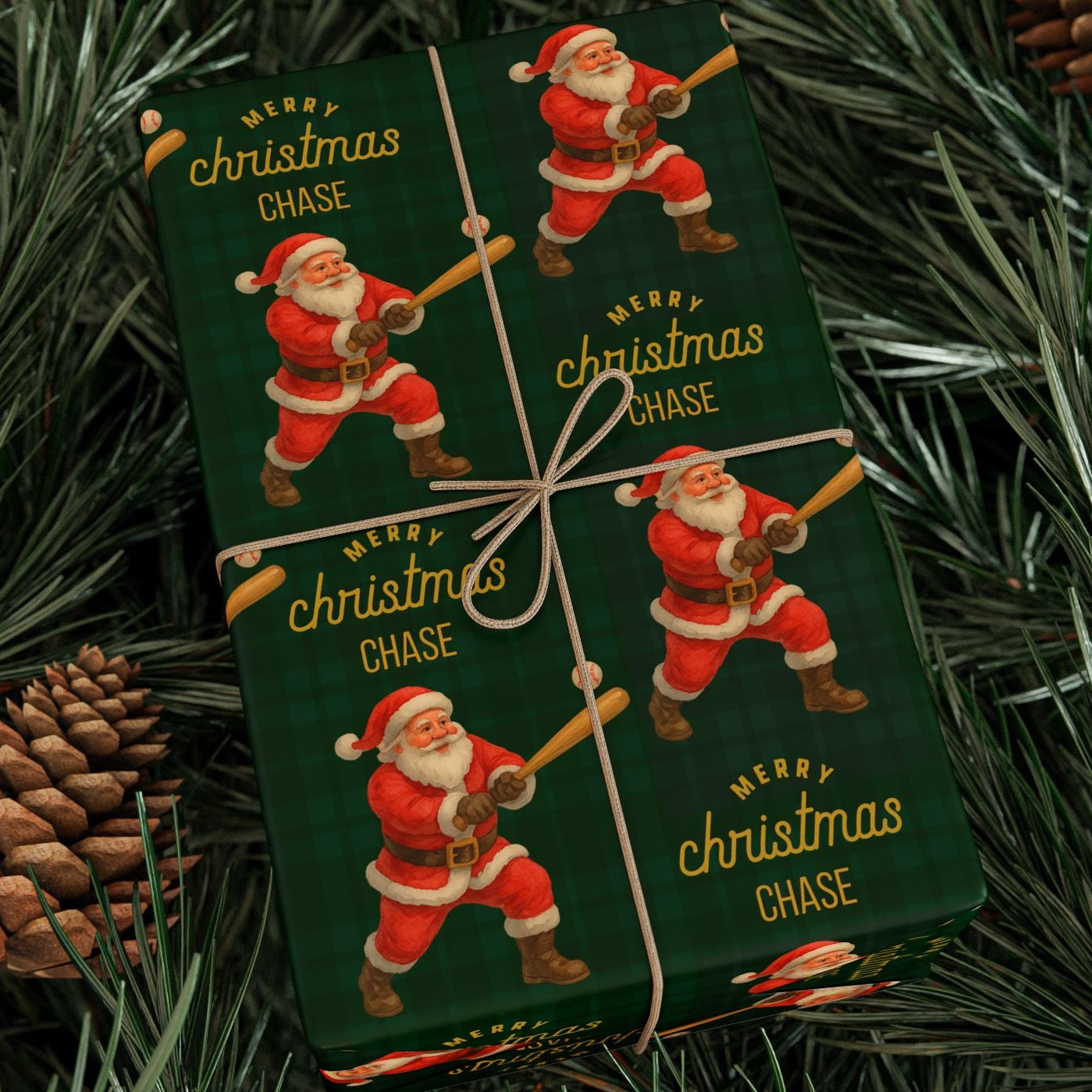 Santa Playing Baseball