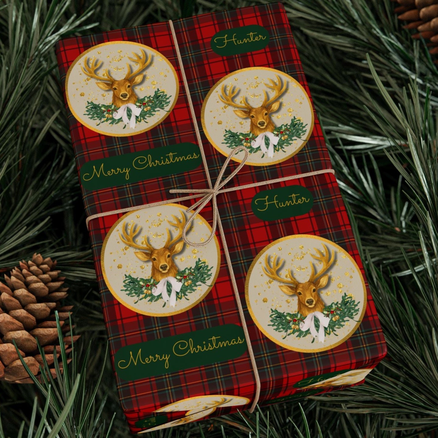 Christmas Stag Plaid