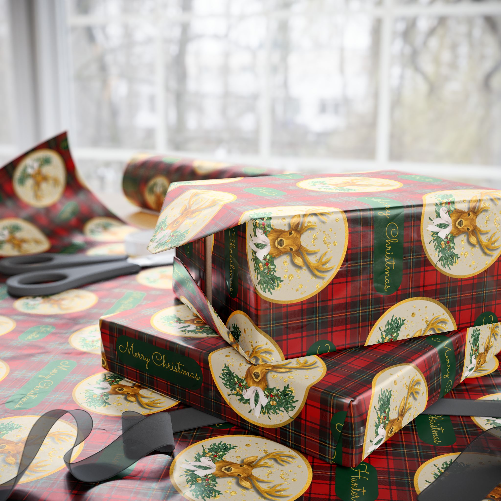 Christmas Stag Plaid