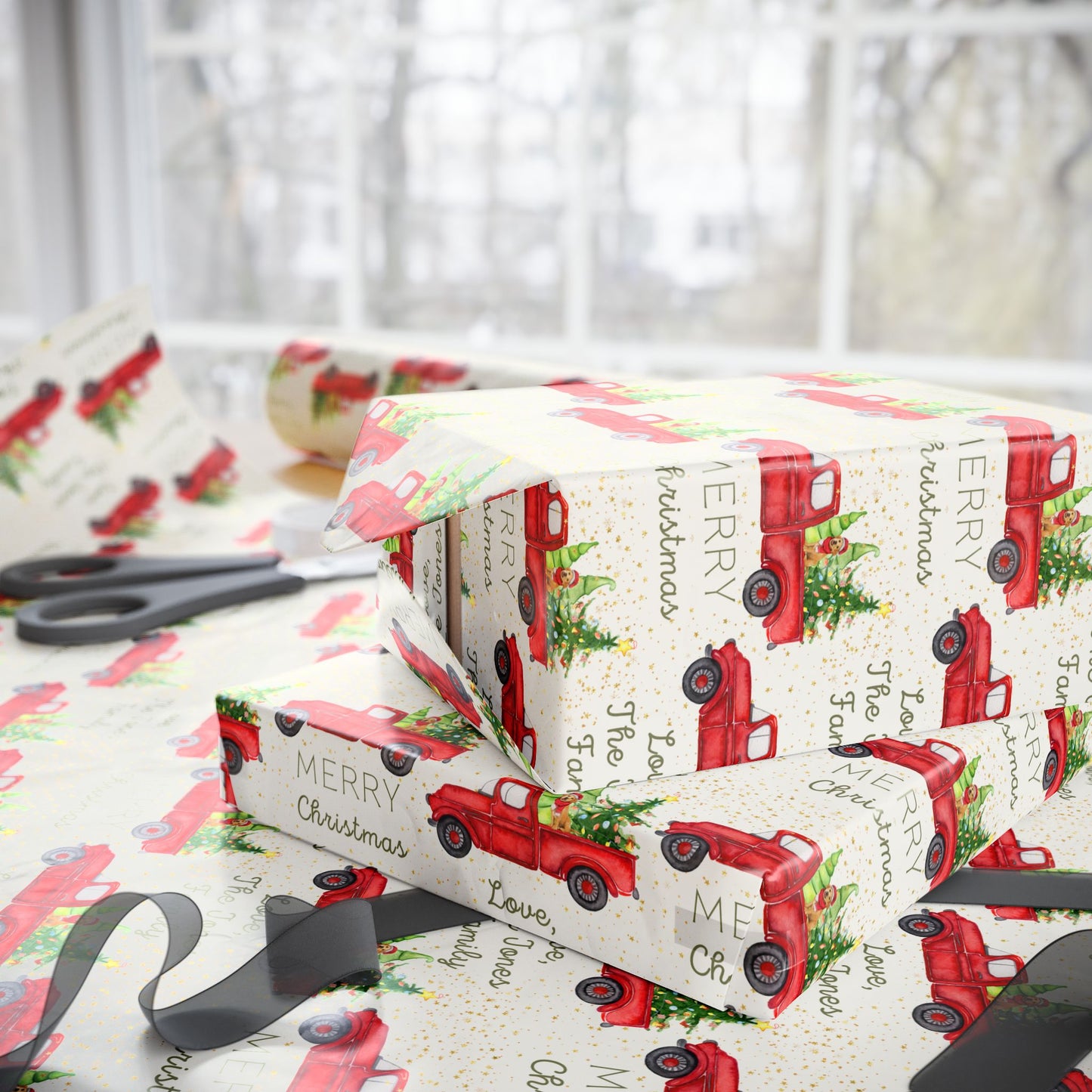 Christmas Truck & Dog (or Cat)