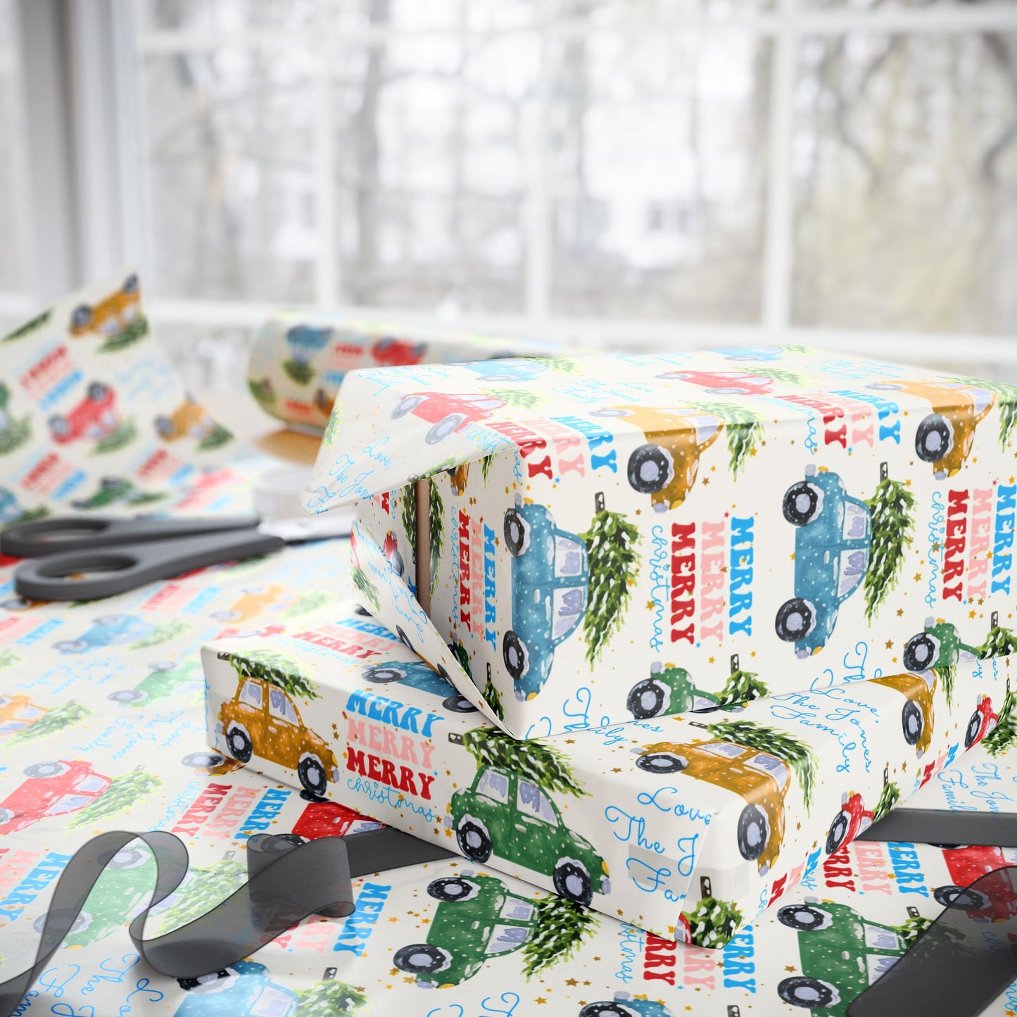 Vintage Christmas Car & Tree