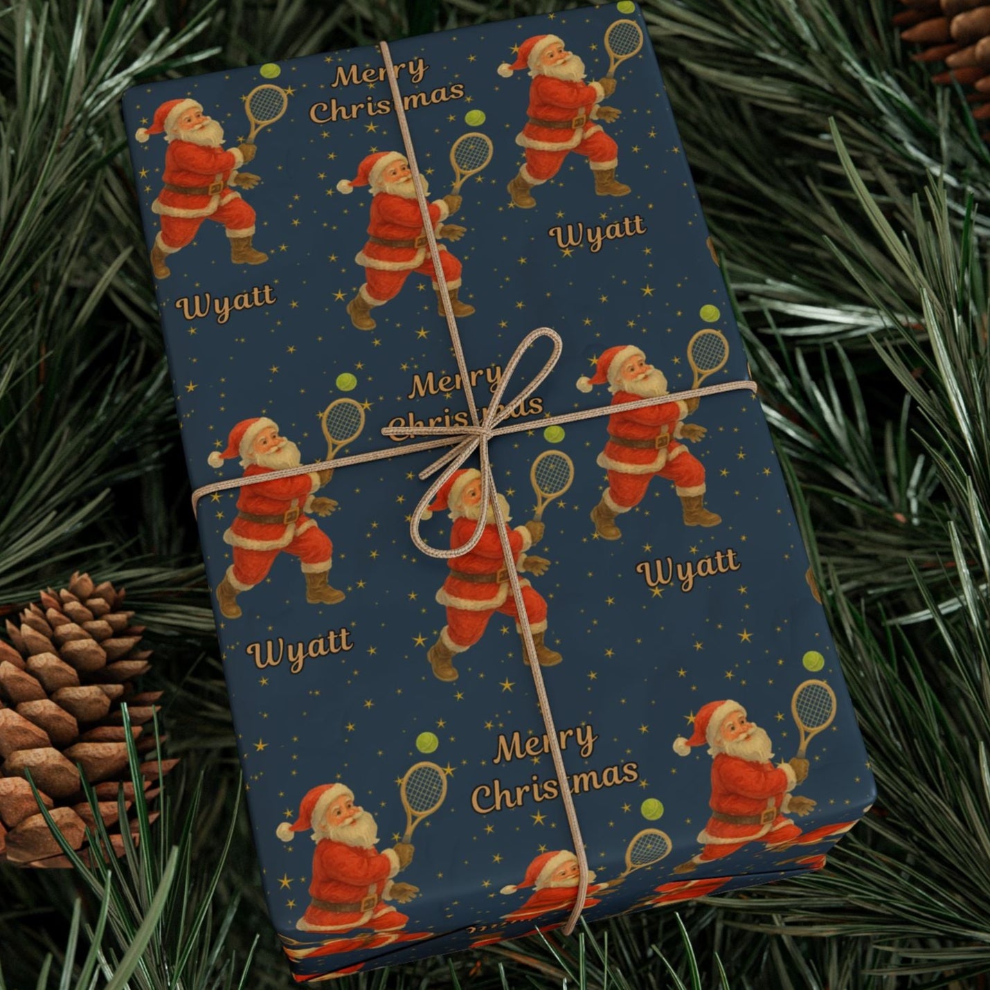 Santa Playing Tennis