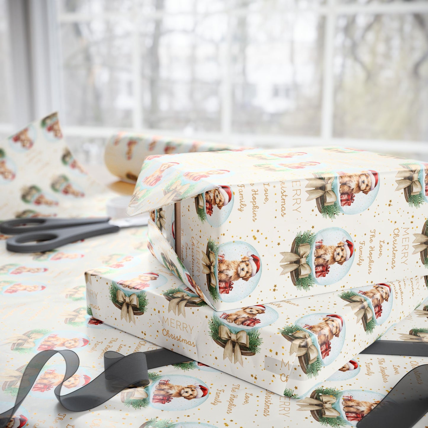 Christmas Golden Doodle Puppy