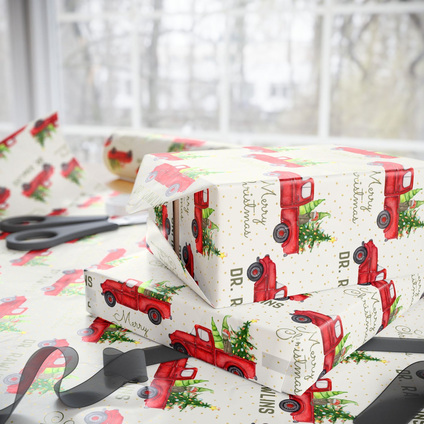 Christmas Truck & Dog (or Cat)