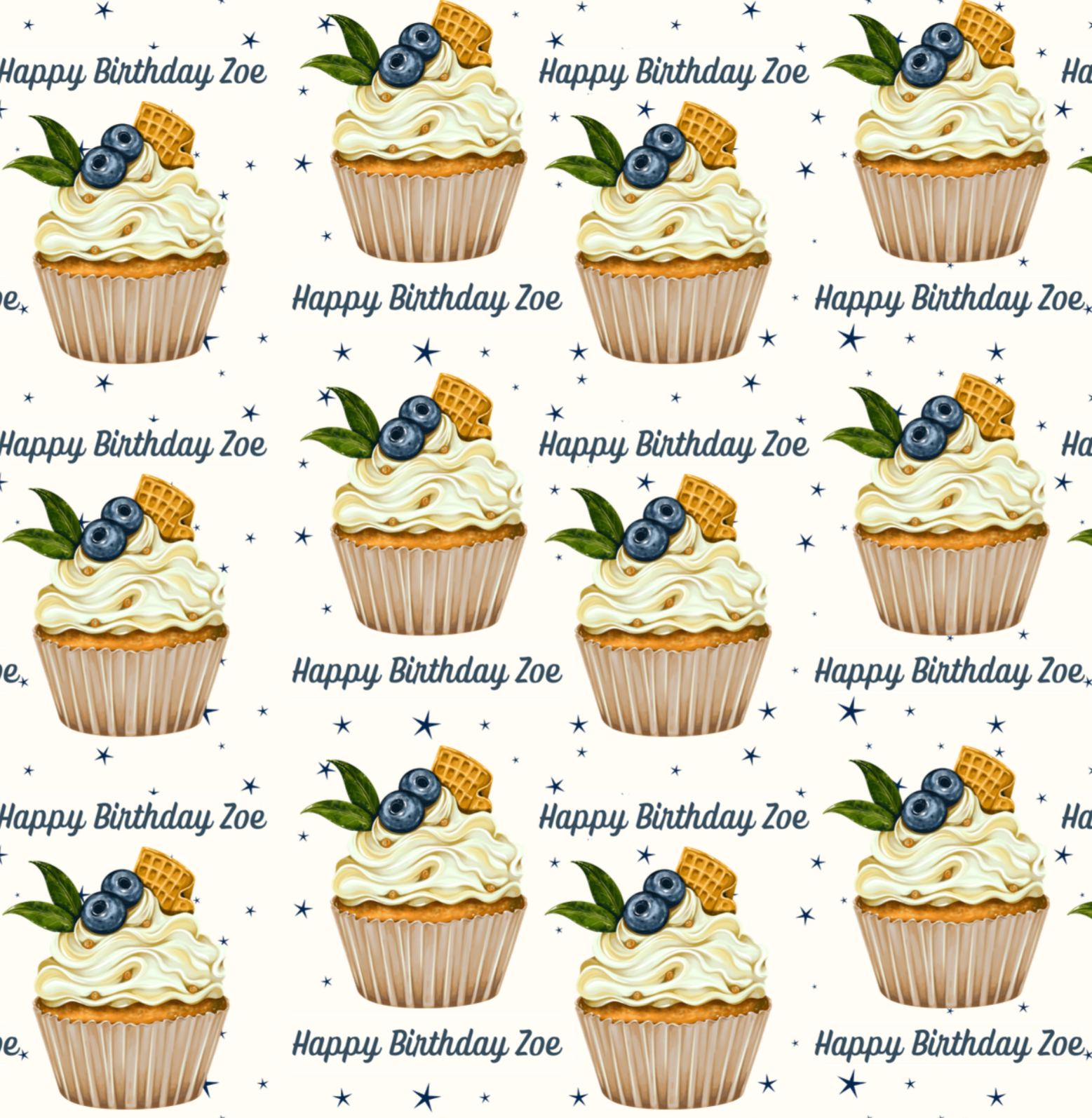 Blueberry Cupcake Birthday
