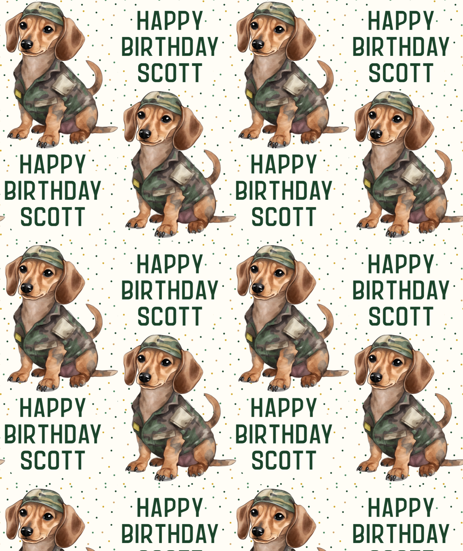 Camo Dachshund Birthday