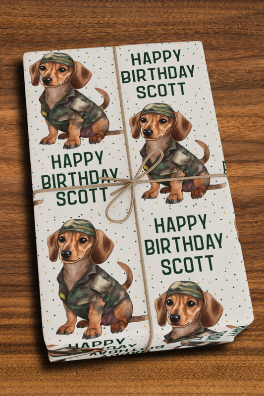 Camo Dachshund Birthday