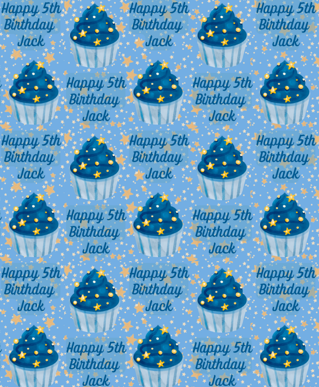 Blue Stars Cupcake Birthday