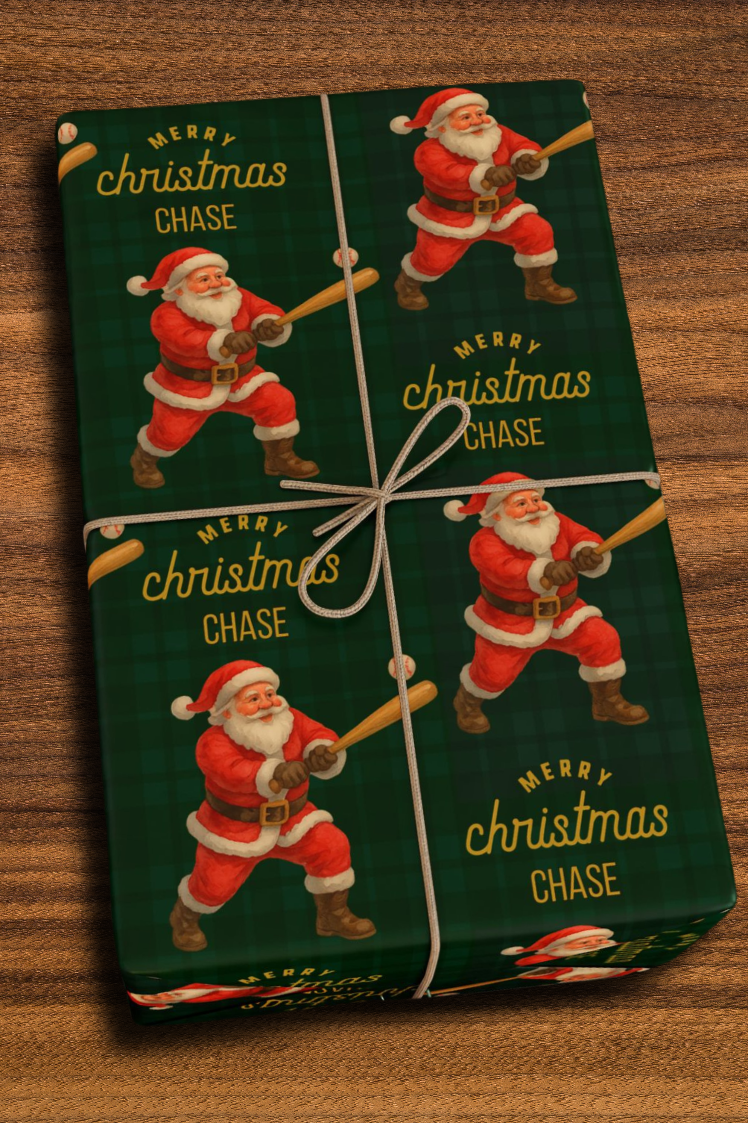 Santa Playing Baseball