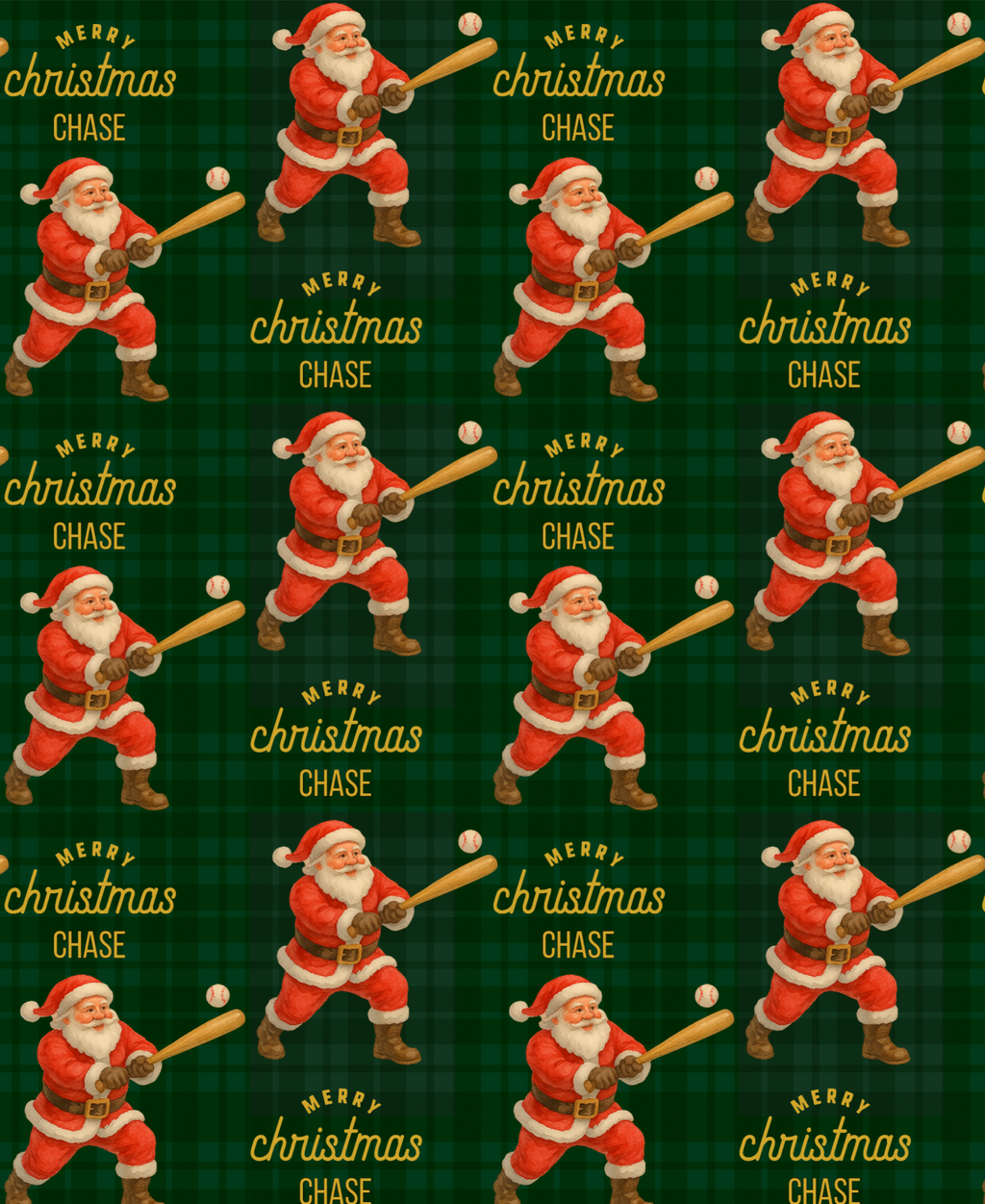 Santa Playing Baseball