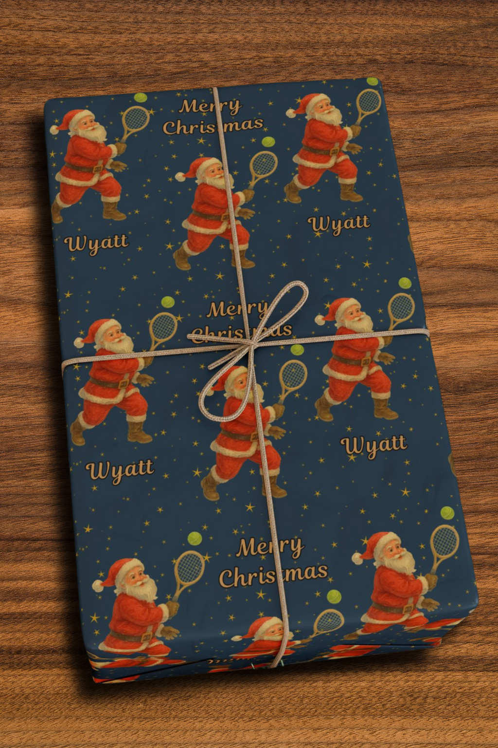 Santa Playing Tennis