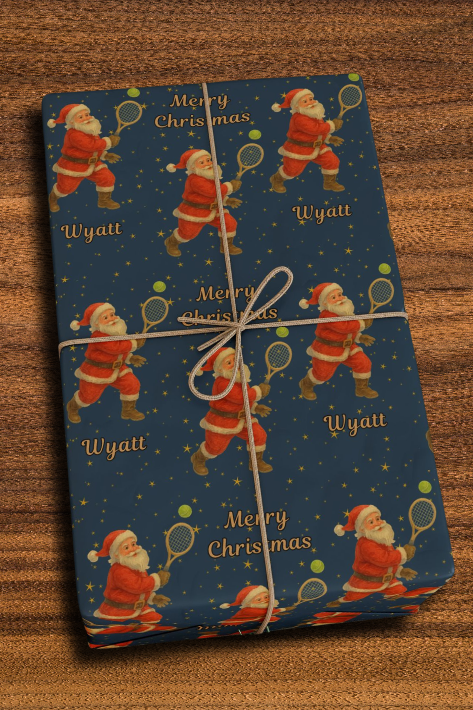 Santa Playing Tennis