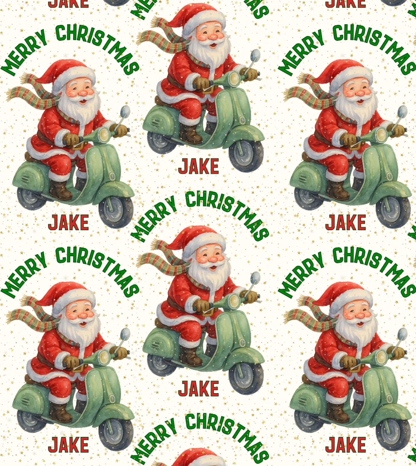 Santa Riding Scooter