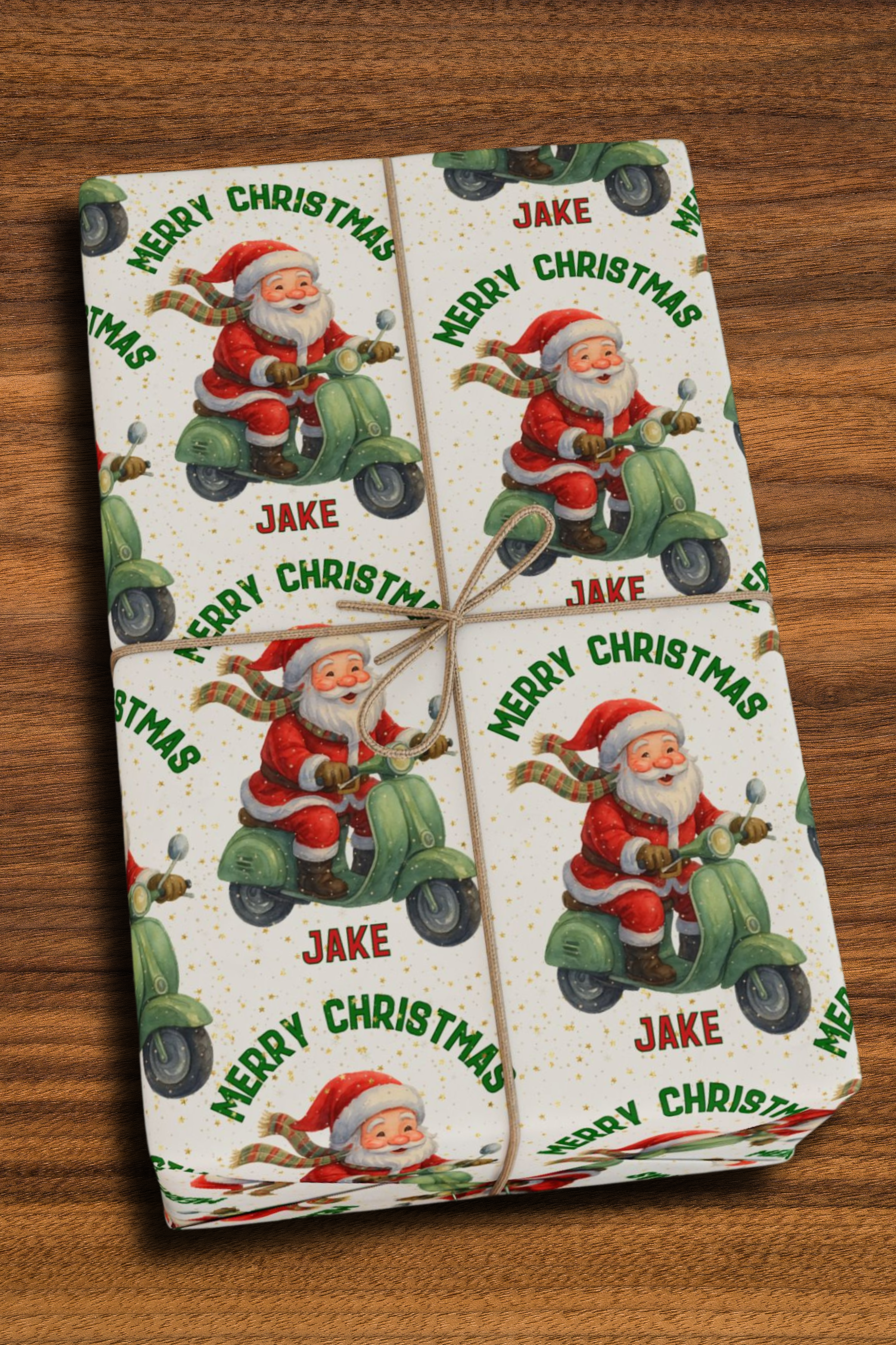 Santa Riding Scooter